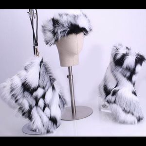 FAUX FUR HEADBAND, BOOT & BAG SET